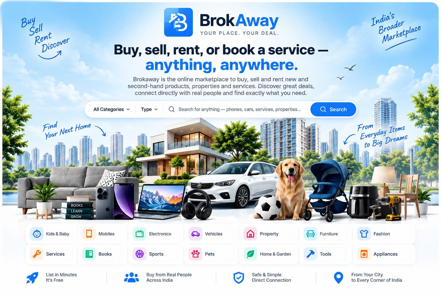 Brokaway – Buy, Sell & Rent New and Second-Hand Products & Services Online